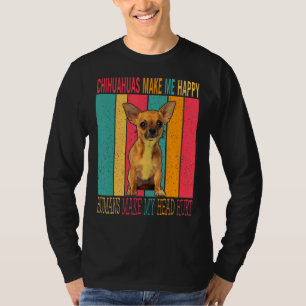T-shirt Vintage Retro Chihuahuas Rendre Heureux Les Humain