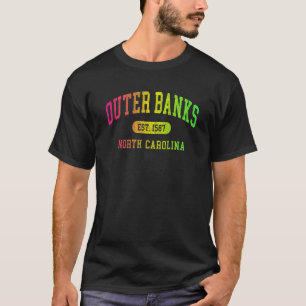 T-shirt Vintage Retro Colorful Arch Text Outer Banks