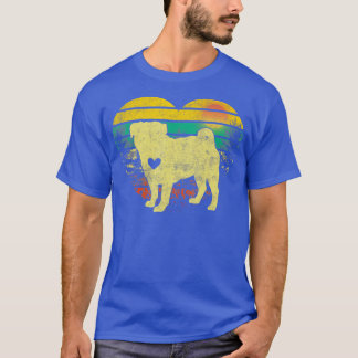 T-shirt Vintage Retro Dog Gifts Chinese Pug Lovers