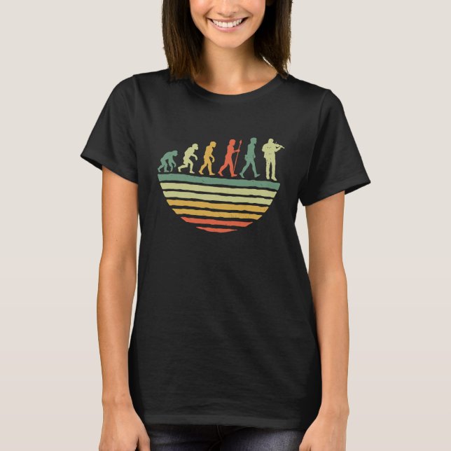 T-shirt Vintage Retro Evolution Violin Player  1 (Devant)