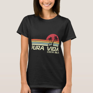 T-shirt Vintage Retro Famille Vacances Costa Rica Pura Vid