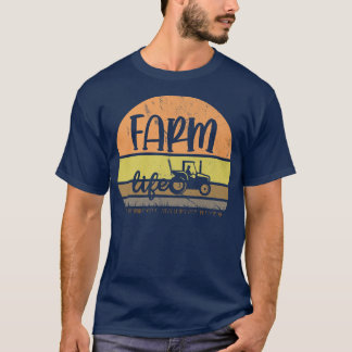 T-shirt Vintage Retro Farm Life Tractors 