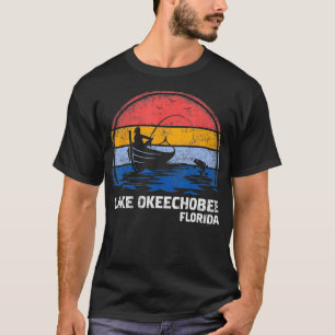 T-shirt Vintage Retro Florida Okeechobee Lake Summer Fishi