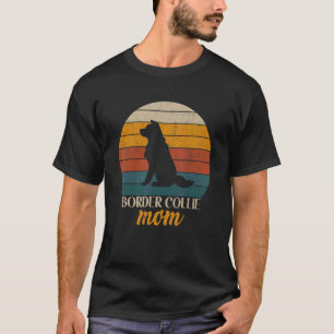 T-shirt Vintage Retro Frontière Collie Maman Joyeuse fête 