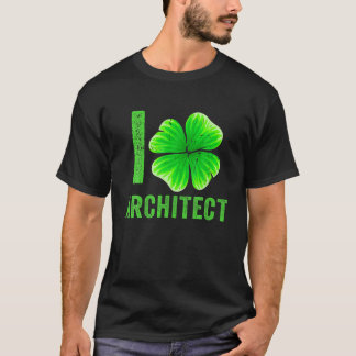T-shirt Vintage Retro Green Irish I Love Architect St.Part