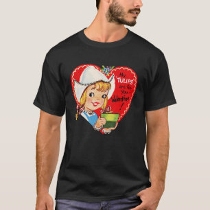 T-shirt Vintage Retro Happy Valentines Carte de Jour Cute 