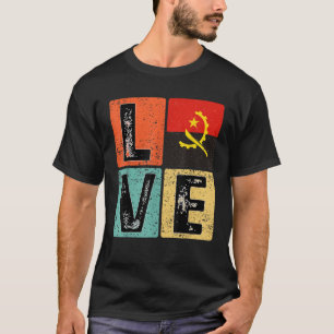 T-shirt Vintage Retro I Love Angola Drapeau pour la fierté