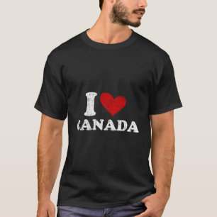 T-shirt Vintage Retro I Love Canada I Heart Canada