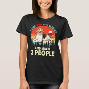 T-shirt Vintage Rétro J'Aime Le Vin Et Beagle Peut-Être 3 