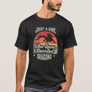 T-shirt Vintage Retro Juste Une Fille Qui Aime Le Dragon E