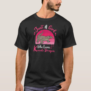T-shirt Vintage Retro Juste Une Fille Qui Aime Les Dragons