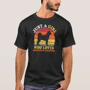 T-shirt Vintage Retro Juste Une Fille Qui Aime Norwegian E