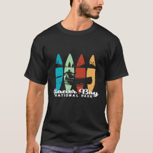 T-shirt Vintage Rétro Kayak Baie des Glaciers Parc Nationa