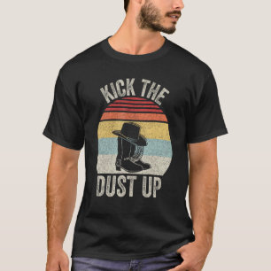 T-shirt Vintage Rétro Kick The Dust Up Cowboy Cowgirl Oues
