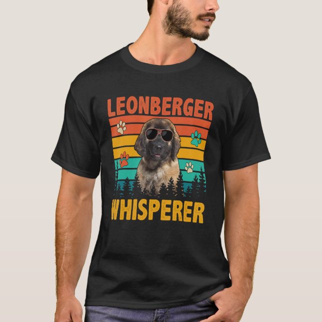 T-shirt Vintage Retro Leonberger Whisperer Dog Sunglasses  (Devant)