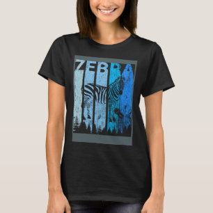 T-shirt Vintage Retro Love Zebra Silhouette Animal