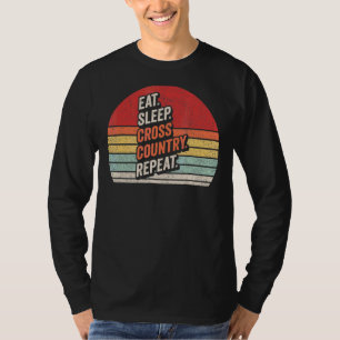 T-shirt Vintage Retro Manger Sleep Cross Country Repeat Ru