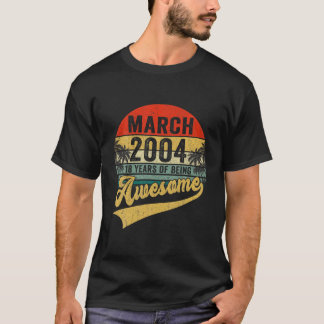 T-shirt Vintage Rétro Mars 2004 18E Cadeaux Anniversaires 