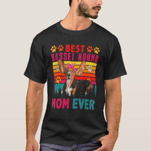 T-shirt Vintage Retro Meilleur Basset Hound Maman toujours