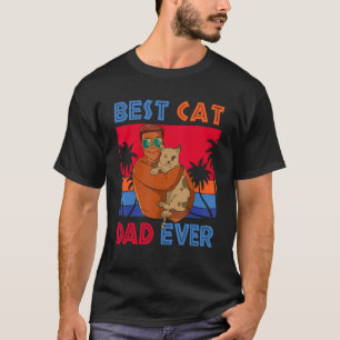 T-shirt Vintage Retro Meilleur Chat Papa Jamais Costume Ch
