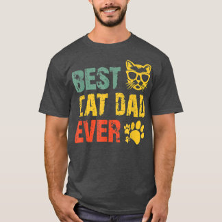 T-shirt Vintage Retro Meilleur Chat Papa Jamais Fête des p