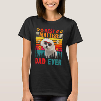 T-shirt Vintage Retro meilleur papa maltais jamais mignon