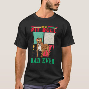 T-shirt Vintage Retro Meilleur Pit Bull Papa Jamais Chien 