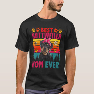 T-shirt Vintage Retro Meilleur Rottweiler Maman Jamais mig