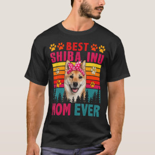 T-shirt Vintage Retro Meilleur Shiba Inu Maman Jamais mign