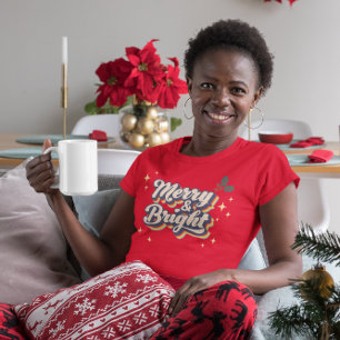 T-shirt Vintage Retro Merry & Bright Christmas
