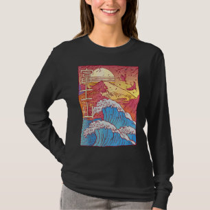 T-shirt Vintage Retro Mount Fuji Waves Vaporwave 90's Aest