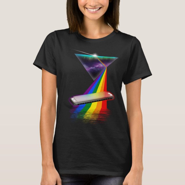 T-shirt Vintage Retro Prism Harmonica (Devant)