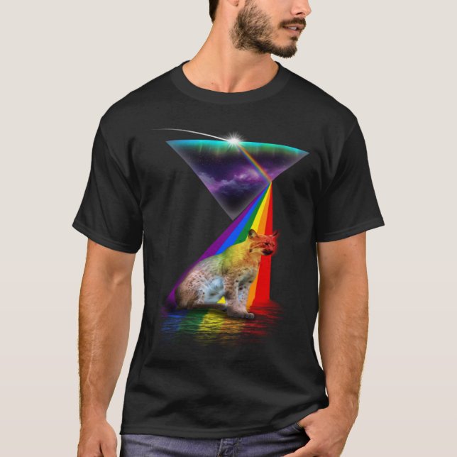 T-shirt Vintage Retro Prism Lynx (Devant)