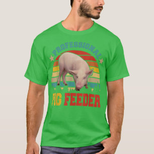 T-shirt Vintage Retro Professional Pig Feeder Funny Farmer