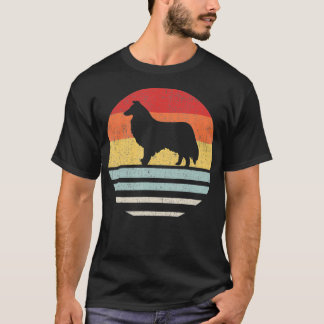 T-shirt Vintage Retro Rough Collie Dog Mom Dad Cute Dog