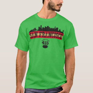 T-shirt Vintage Retro San Francisco Skyline 415 Football
