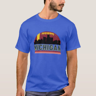T-shirt Vintage Rétro Skyline du Michigan