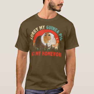 T-shirt Vintage Retro Sorry My Guinea Pig Ate My Homework