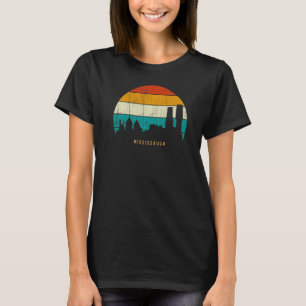 T-shirt Vintage Retro Style Canada ligne d'horizon paysage