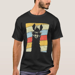 T-shirt Vintage Retro Style Llama Alpaca 80 S Llama Lovers