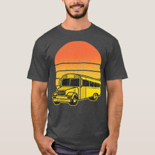 T-shirt Vintage Retro Sun School Bus Driver Students Cadea