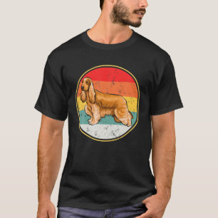 T-shirt Vintage Retro Sunset Cocker Spaniel Chien