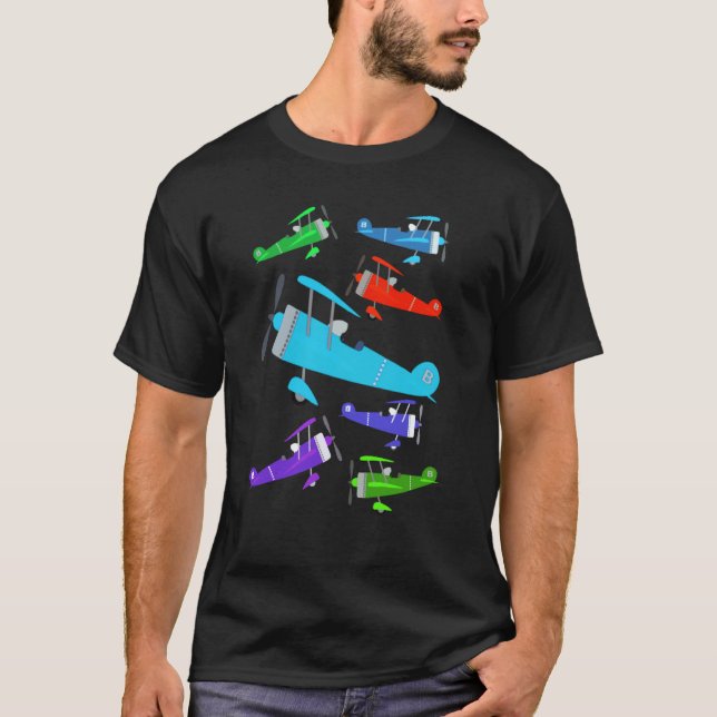 T-shirt Vintage Retro Toy Planes (Devant)