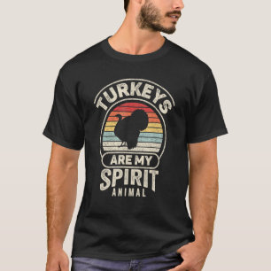 T-shirt Vintage Retro Turkeys Sont Mon Esprit Animal Turqu