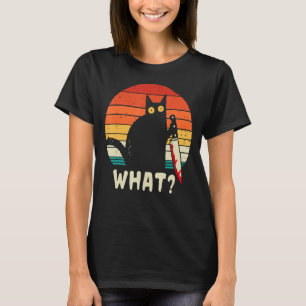 T-shirt Vintage Retro What Cat Chat Hommes Femmes Ados