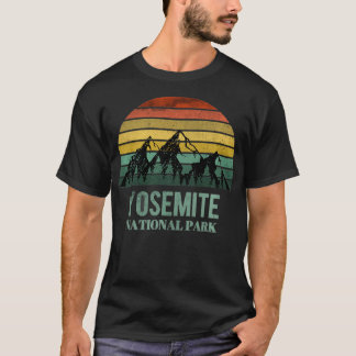 T-shirt Vintage Retro Yosemite National Park Mountain Cali