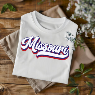 T-shirt Vintage rouge et bleu Missouri