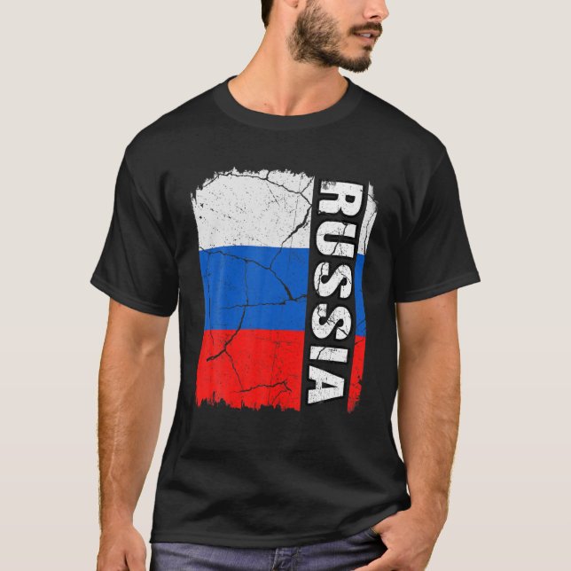 T-shirt Vintage Russian Flag (Devant)