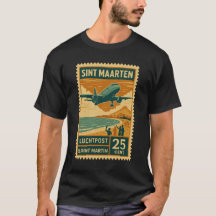 Vintage Saint Maarten Postage Stamp Shirt