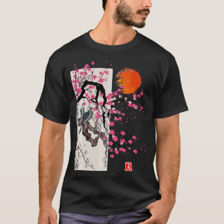 T-shirt Vintage Sakura Blossom Japonais Cherry Scenery Gif